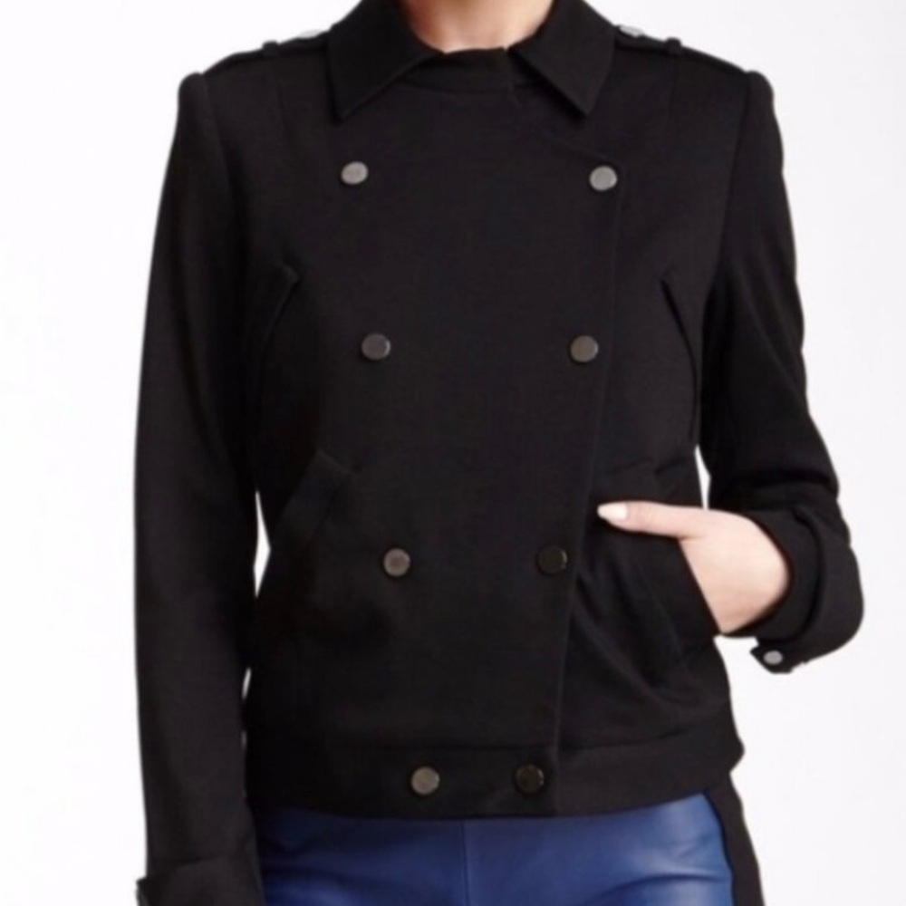 Robert Rodriguez Black Ponte Moto Jacket Double Breasted Size 6 - Picture 4 of 12